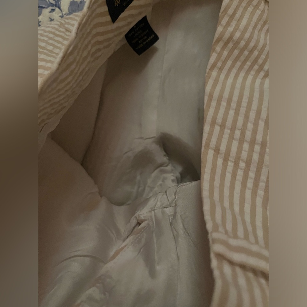 Cream Beige Brooks Brothers Seersucker pants size 2 - Picture 5 of 6